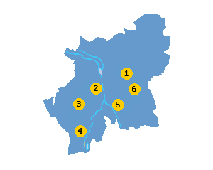 Karte mit Lage der Reinigungen in Leipzig